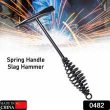 Welding Slag Removal Hammer with Coil Spring Handle | Heavy Duty Chipping Tool for Slag & Spatter Cleaning (1 Pc)